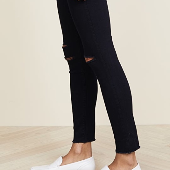 NWT J Brand Alana High Rise Skinny Cropped Black Raw Edge Offbeat Women 28 NEW - Picture 6 of 7